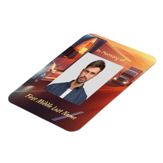 Keepsake Memorial  SemiTruck Tractor-trailer  マグネット (左側)