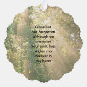 Keepsake Memorial Sunshine Golden Forest オーナメントカード (裏面)