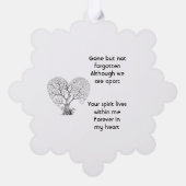 Keepsake Memorial  Tree of Life Heart Love オーナメントカード (裏面)