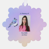 Keepsake Memorial Watercolor Bluejay Garden オーナメントカード (正面)