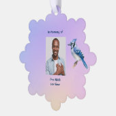 Keepsake Memorial Watercolor Bluejay Garden オーナメントカード (左)
