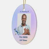 Keepsake Memorial Watercolor Bluejay Garden セラミックオーナメント (左)