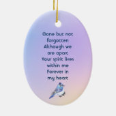 Keepsake Memorial Watercolor Bluejay Garden セラミックオーナメント (裏面)