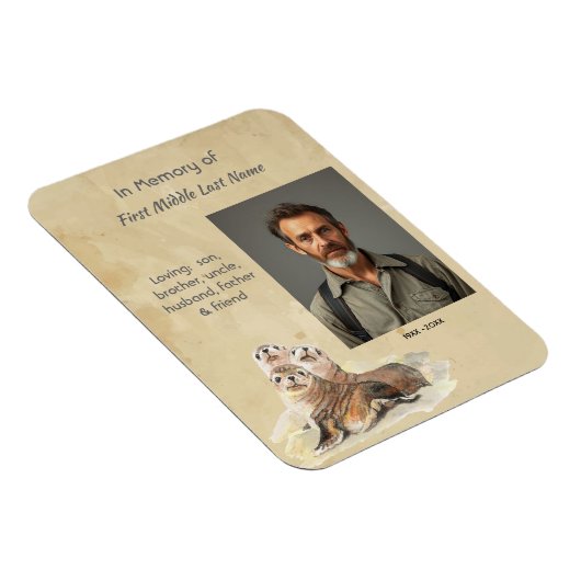 Keepsake Memorial Watercolor Seals Animals マグネット (右側)