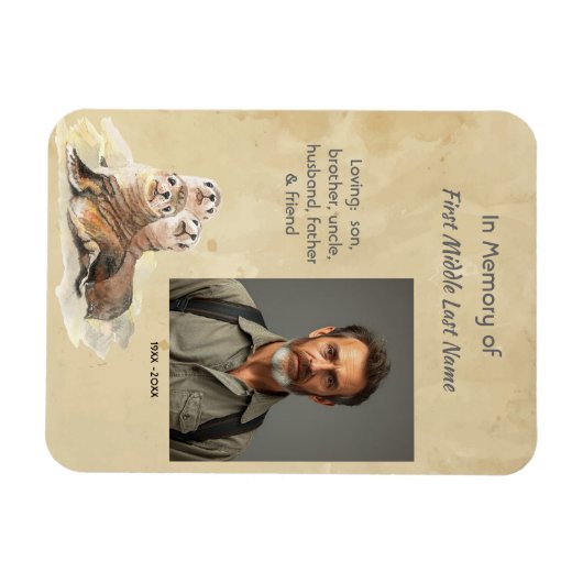 Keepsake Memorial Watercolor Seals Animals マグネット (横)