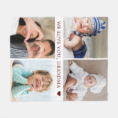 Keepsake Momおばあちゃんの写真コラージュ フリースブランケット (正面(横))