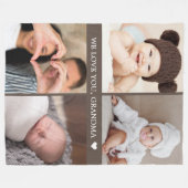 Keepsake Momおばあちゃんの写真コラージュ フリースブランケット (正面(横))