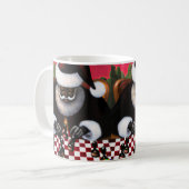 Keepsake Mug: Black 芸術的 Santa Collection コーヒーマグカップ (正面左)
