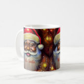 Keepsake Mug: Black 芸術的 Santa Collection コーヒーマグカップ (正面左)