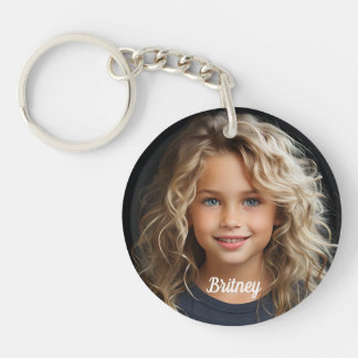 Keepsake Personalized Child Portrait Name Round  キーホルダー