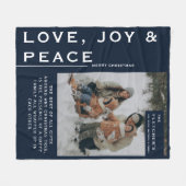 Keepsake Photo & Christmas Gift Navy Blue フリースブランケット (正面(横))