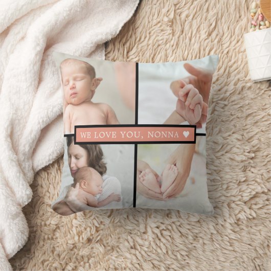 Keepsake Photo Collage パーソナライズされた Carol クッション (ブランケット)