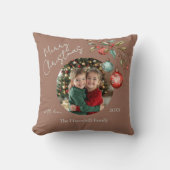 Keepsake Photo Elegant Watercolor Christmas  クッション (正面)