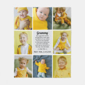 Keepsake Poem to Grandma Nana from Grandkids Photo フリースブランケット (正面)