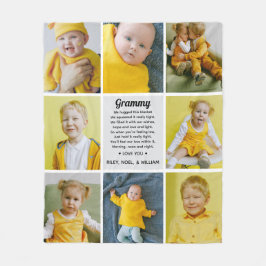 Keepsake Poem to Grandma Nana from Grandkids Photo フリースブランケット
