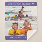 Keepsake We Love You Gramarの写真パーソナライズされた シェルパブランケット (正面)