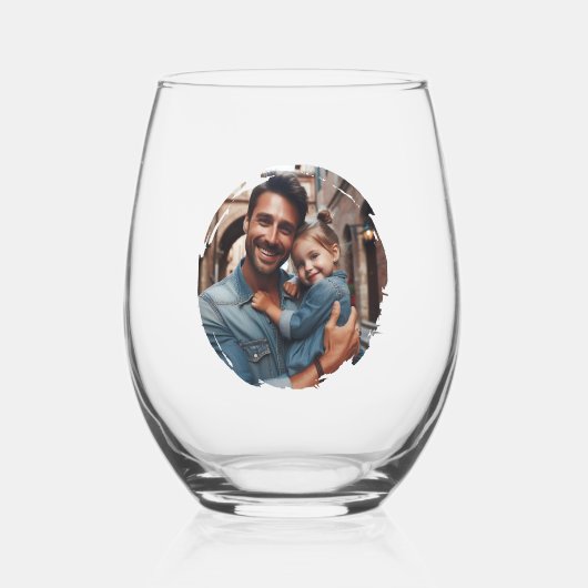 Keepsake Wine Glass with Any Photo ステムなしワイングラス (正面)
