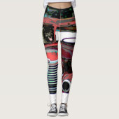 Keeshondのクリスマスの古いトラックの絵画犬の芸術 レギンス (正面)