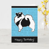 Keeshondのグラフィック-かわいい元の犬の芸術 カード (黄色い花)