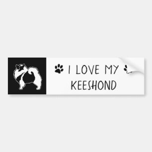Keeshondのグラフィック-かわいい元の犬の芸術 バンパーステッカー