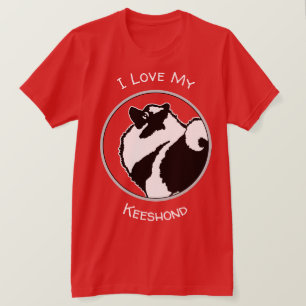 Keeshondのグラフィック-かわいい元の犬の芸術 Tシャツ