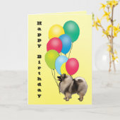 Keeshondのハッピーバースデー カード (黄色い花)