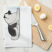 Keeshondのファン・クラブ- Keesieはファンを愛します キッチンタオル (四つ折り)