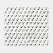 Keeshondの漫画犬パターン フリースブランケット (正面(横))