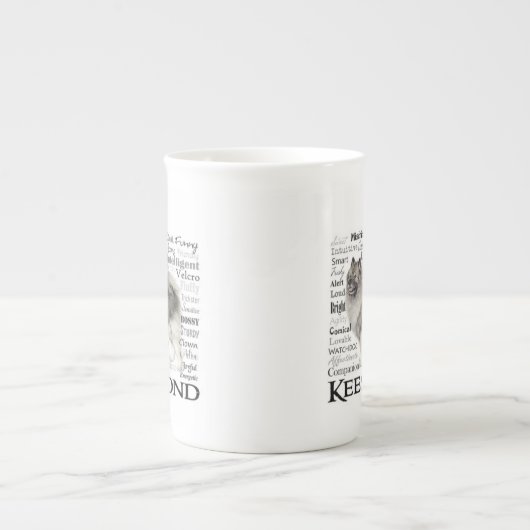 Keeshondの特性のマグ ボーンチャイナマグカップ (正面)