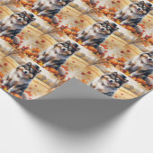 Keeshondの紅葉感謝祭アート ラッピングペーパー (角)