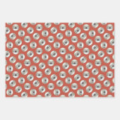 Keeshondの絵を描クリスマスの子犬Fireplace Art ラッピングペーパーシート (正面3)