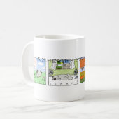 Keeshondの4季節| Keesieの漫画犬 コーヒーマグカップ (正面左)