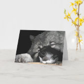 Keeshondは挨拶状を引き起こします カード (黄色い花)