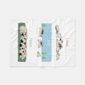 Keeshond愛喜びの平和 フリースブランケット (正面(横))