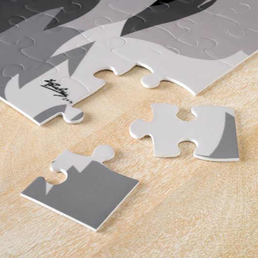 Keeshond犬 ジグソーパズル (側面)