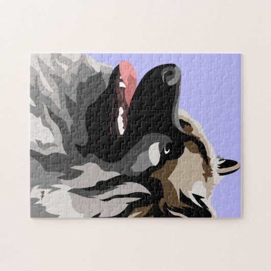 Keeshond犬 ジグソーパズル (横)