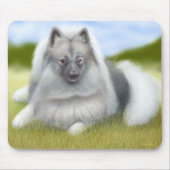 Keeshond犬 マウスパッド (正面)