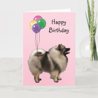 Keeshond、誕生日の気球 カード