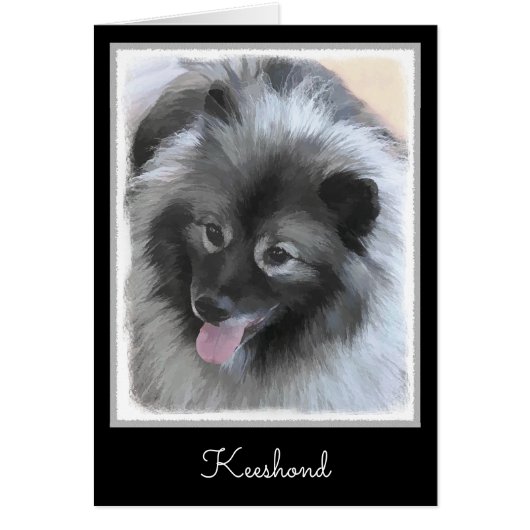 Keeshond Bailey 絵画's – かわいいオリジナルドッグアート (正面)