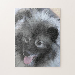 Keeshond Bailey 絵画's – かわいいオリジナルドッグアート ジグソーパズル
