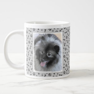 Keeshond Bailey 絵画's – かわいいオリジナルドッグアート ジャンボコーヒーマグカップ