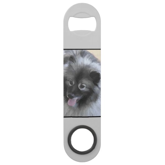 Keeshond Bailey 絵画's – かわいいオリジナルドッグアート スピード栓抜き (裏面)