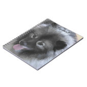 Keeshond Bailey 絵画's – かわいいオリジナルドッグアート ノートブック (左側)