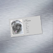 Keeshond Bailey 絵画's – かわいいオリジナルドッグアート マグネット名刺 (インサイチュ)
