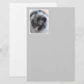 Keeshond Bailey 絵画's – かわいいオリジナルドッグアート 便箋 (正面/裏面)