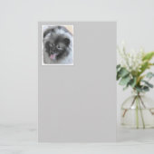 Keeshond Bailey 絵画's – かわいいオリジナルドッグアート 便箋 (スタンド正面)