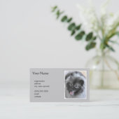 Keeshond Bailey 絵画's – かわいいオリジナルドッグアート 名刺 (スタンド正面)