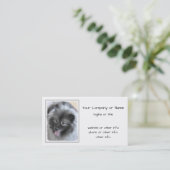 Keeshond Bailey 絵画's – かわいいオリジナルドッグアート 名刺 (スタンド正面)