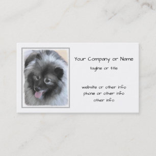 Keeshond Bailey 絵画's – かわいいオリジナルドッグアート 名刺