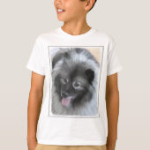 Keeshond Bailey 絵画's – かわいいオリジナルドッグアート Tシャツ (正面)